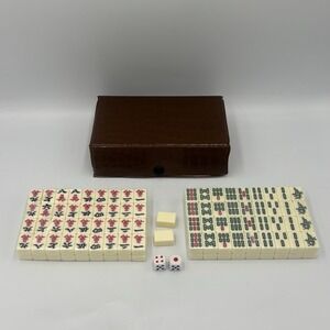Travel Sized Mahjong Tile Set in Brown Case